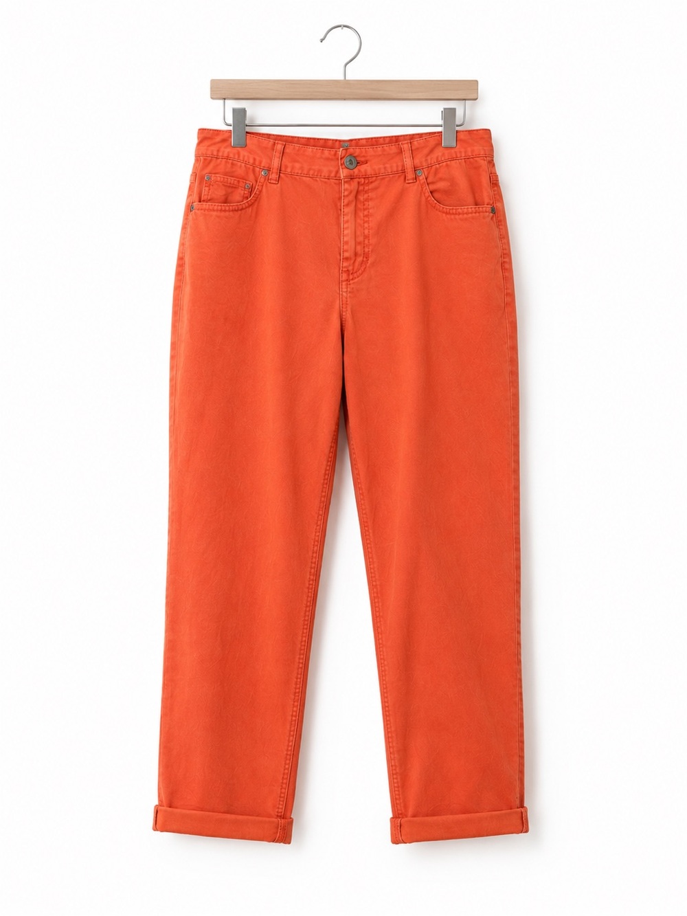 J. Jill Relaxed Fit Boyfriend Pants Stretch - Orange/Poppy/Peach size 14 petite